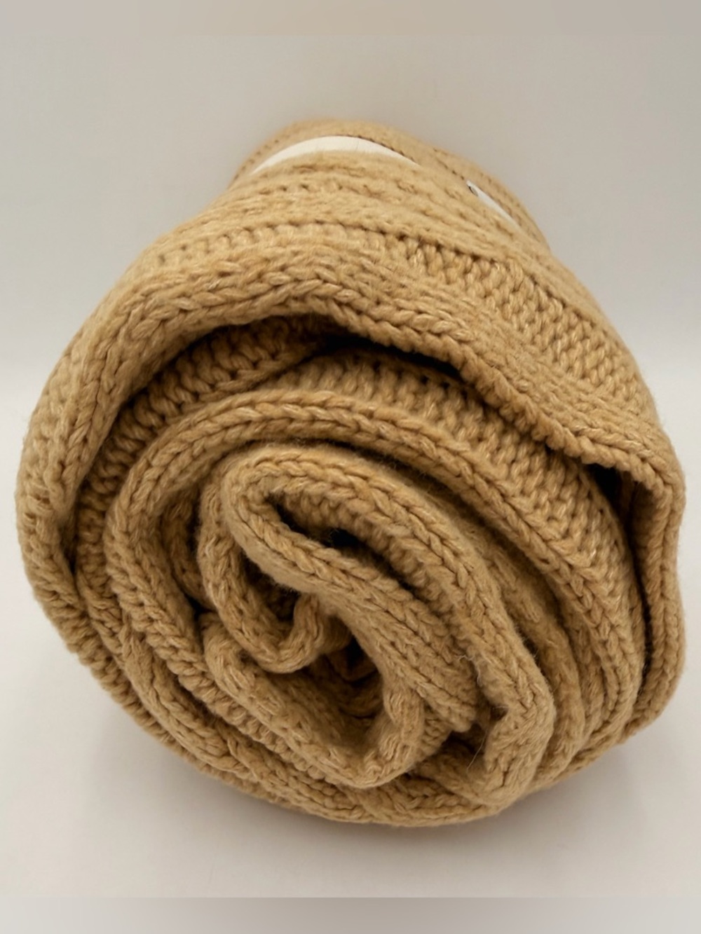 Threshold Cable Knit Throw in Camel 50”X60” - Picture 3 of 5